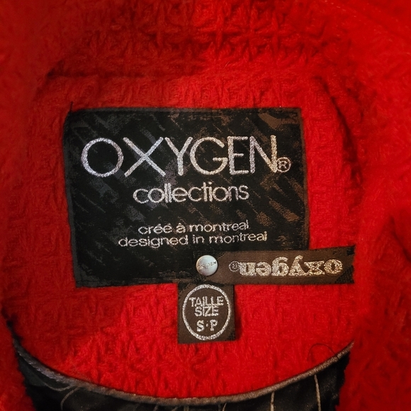 Oxygen Collections Red Mid Length Pea Coat S - Picture 7 of 7